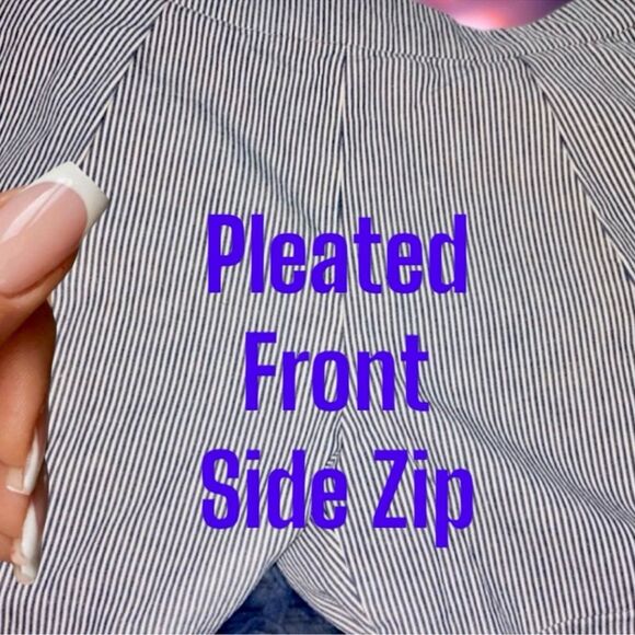 Banana Republic Factory Shorts Striped 100 Cotton High Waist Tailored Size 2 - Picture 7 of 16